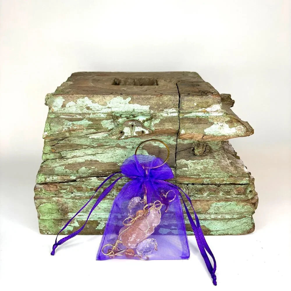 Raw Citrine Gemstone Wall Hanging, Prosperity & Joy Gemstone Decor, 13 Inches